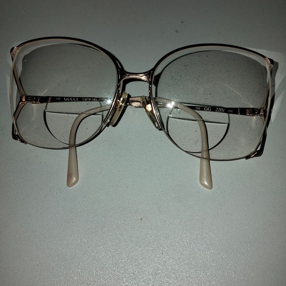 Gucci Vintage Gold 135 Eyeglasses Frames Eyewear - Picture 3 of 11